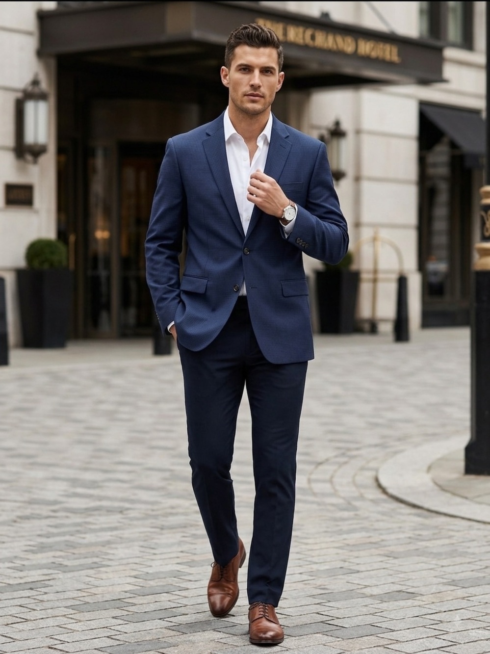 Lauren Ralph Lauren Men’s Blazer Blue 44L Sport Coat Preppy Quiet Luxury